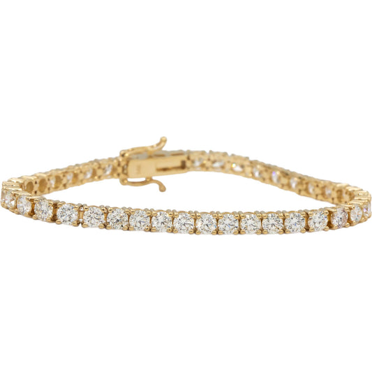 14k Yellow Gold VS Round Diamond Tennis Bracelet 10.39CT