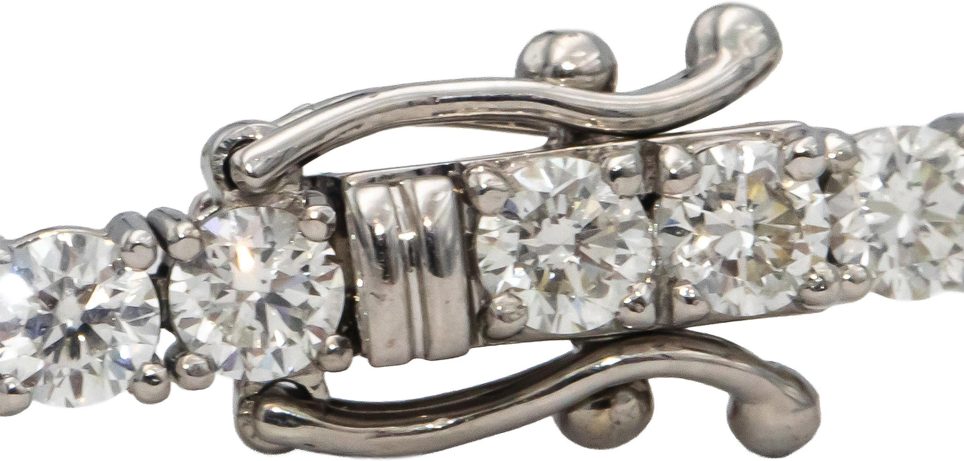 14k White Gold VS Round Diamond Tennis Bracelet 6.45CT