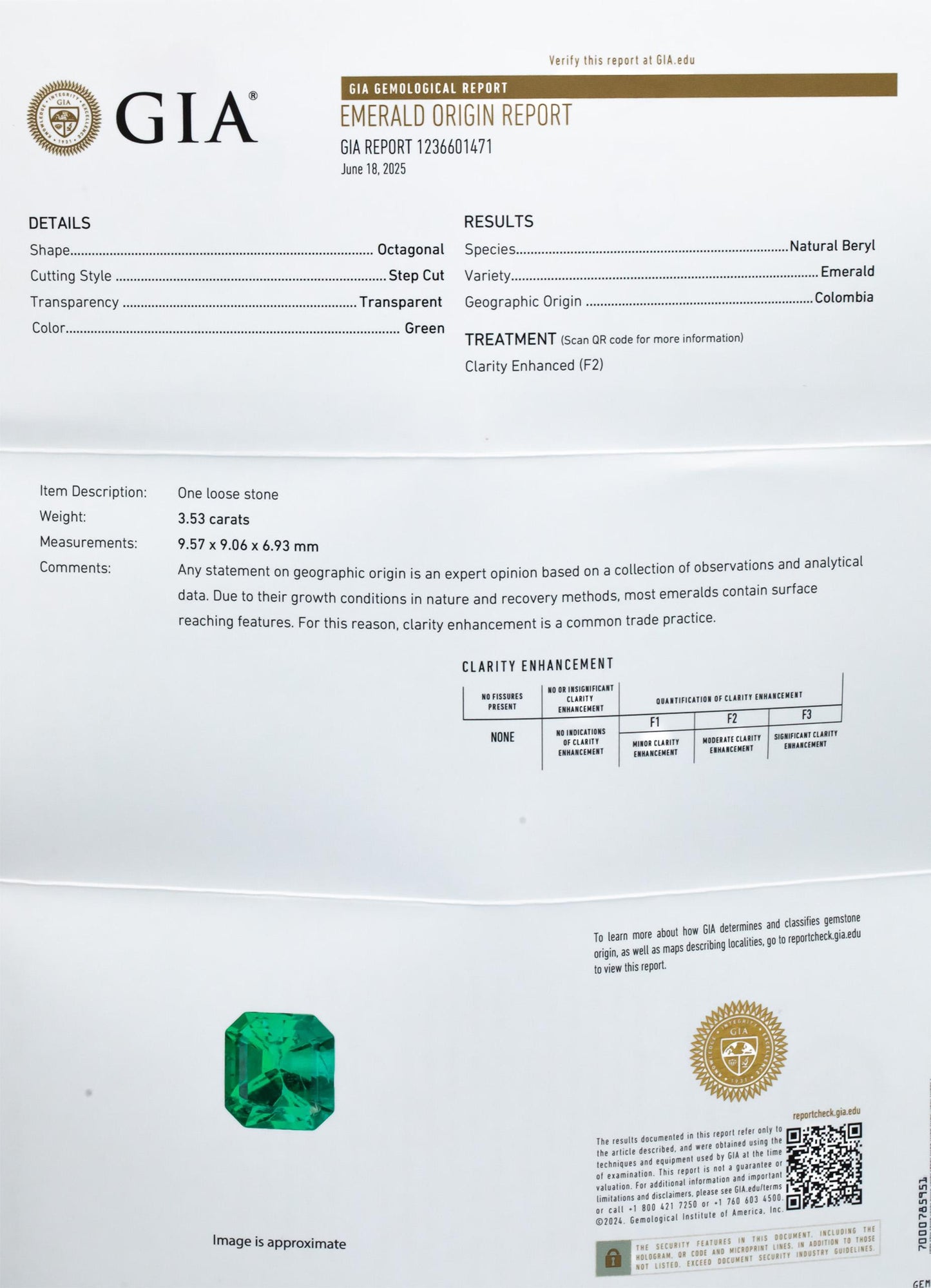 GIA 18k White & Yellow Gold Colombian Emerald & Diamond Ring 4.32CTW Size 6.25