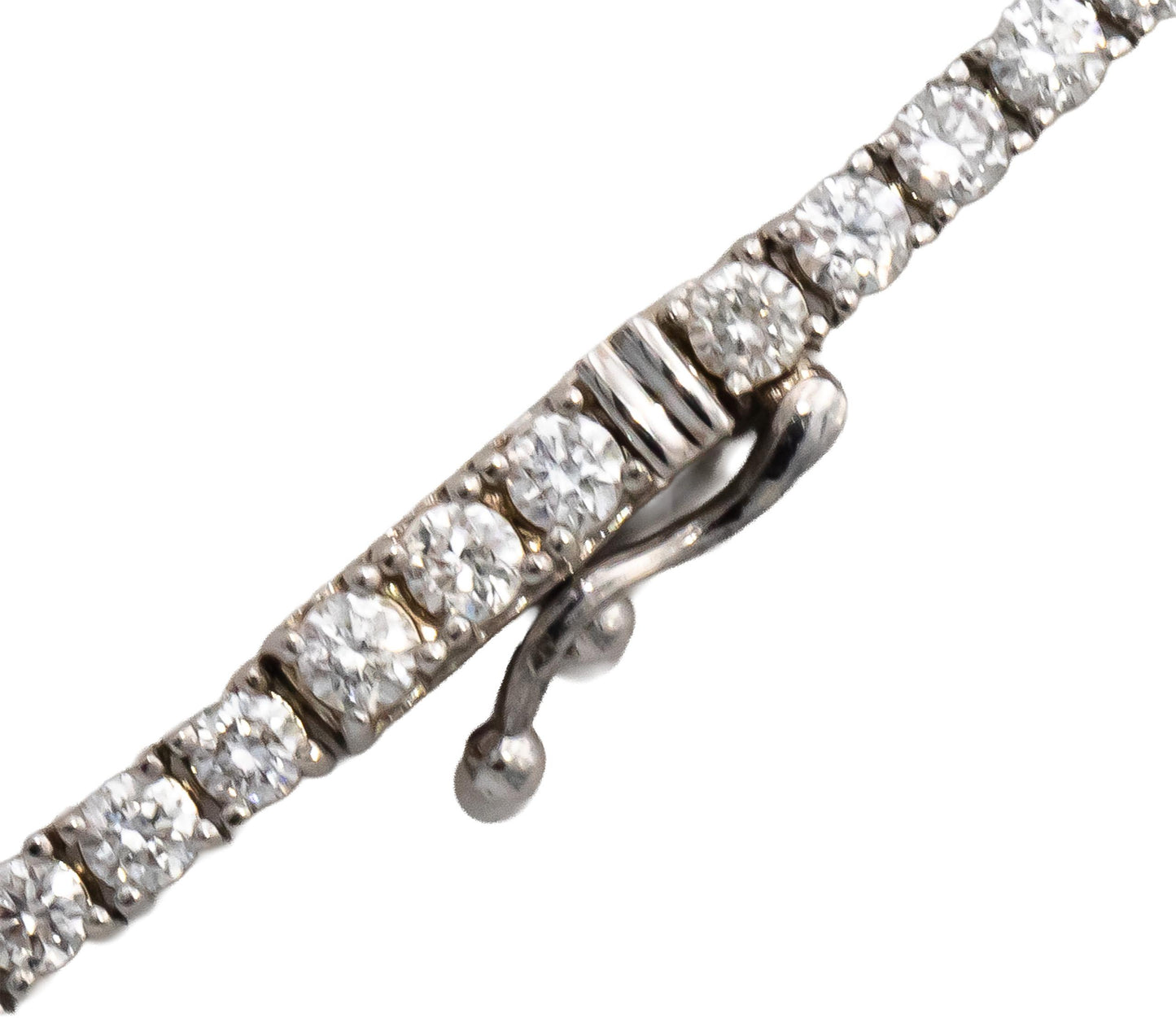 14k White Gold Round Diamond Tennis Necklace 7.05CT