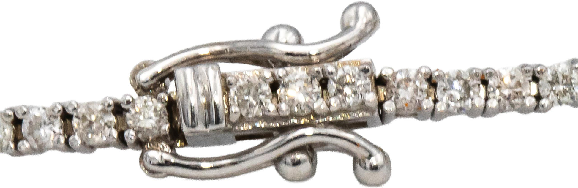 14k White Gold Round Diamond Tennis Bracelet 1.90CT
