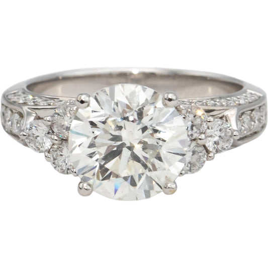 GIA Certified 18k White Gold Diamond Engagement Ring 3.91CT w/ 3.13CT Center