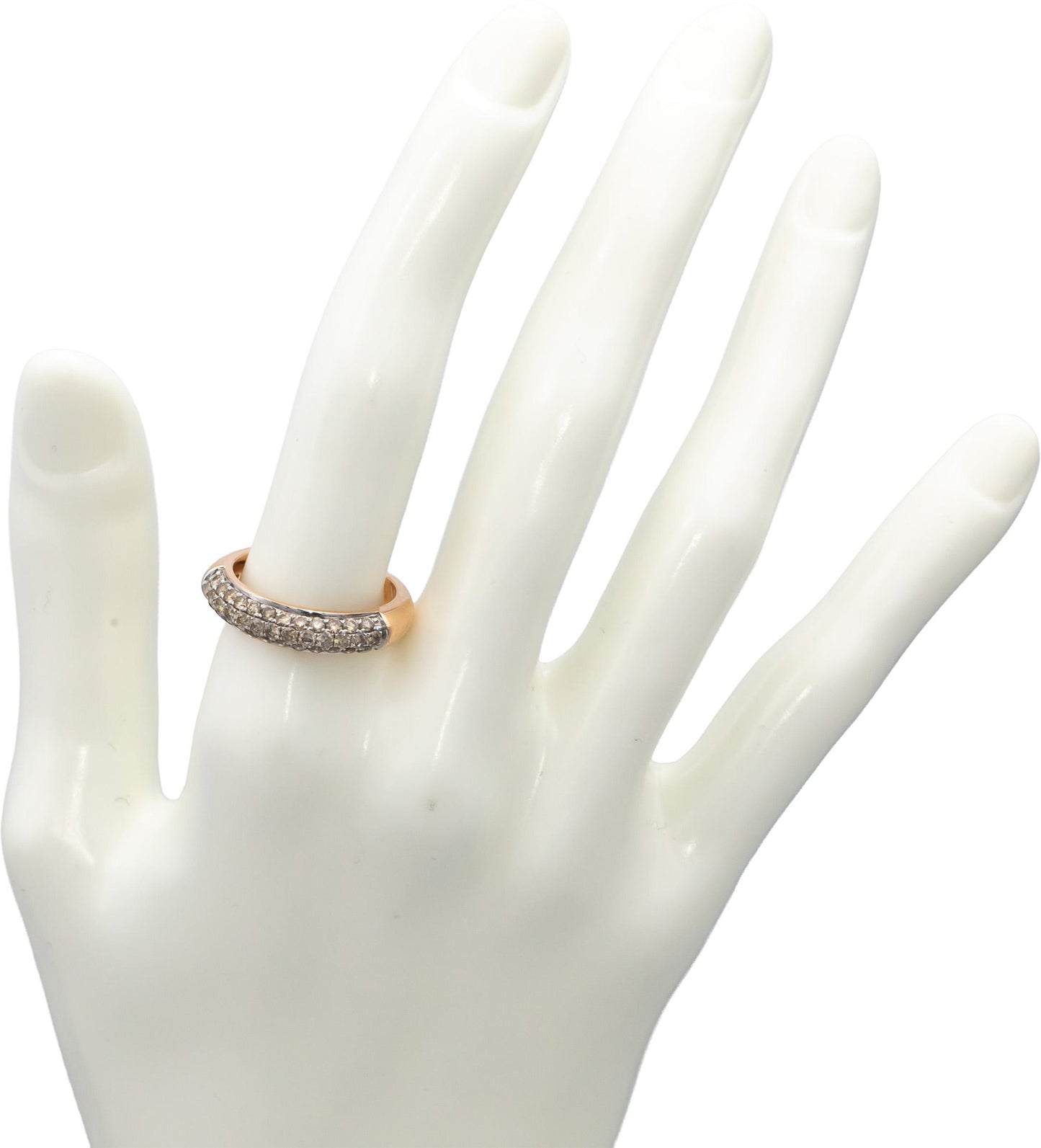 14k Rose Gold Round Diamond Cluster Band Ring 0.75CT Size 7.5