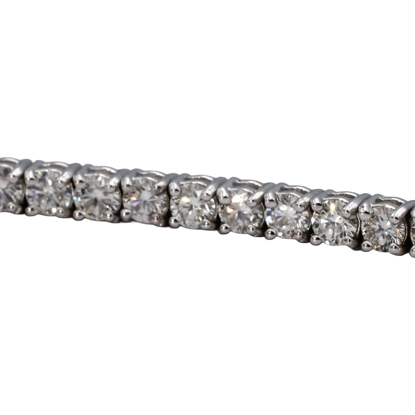14k White Gold VS Round Diamond Tennis Bracelet 4.38CT