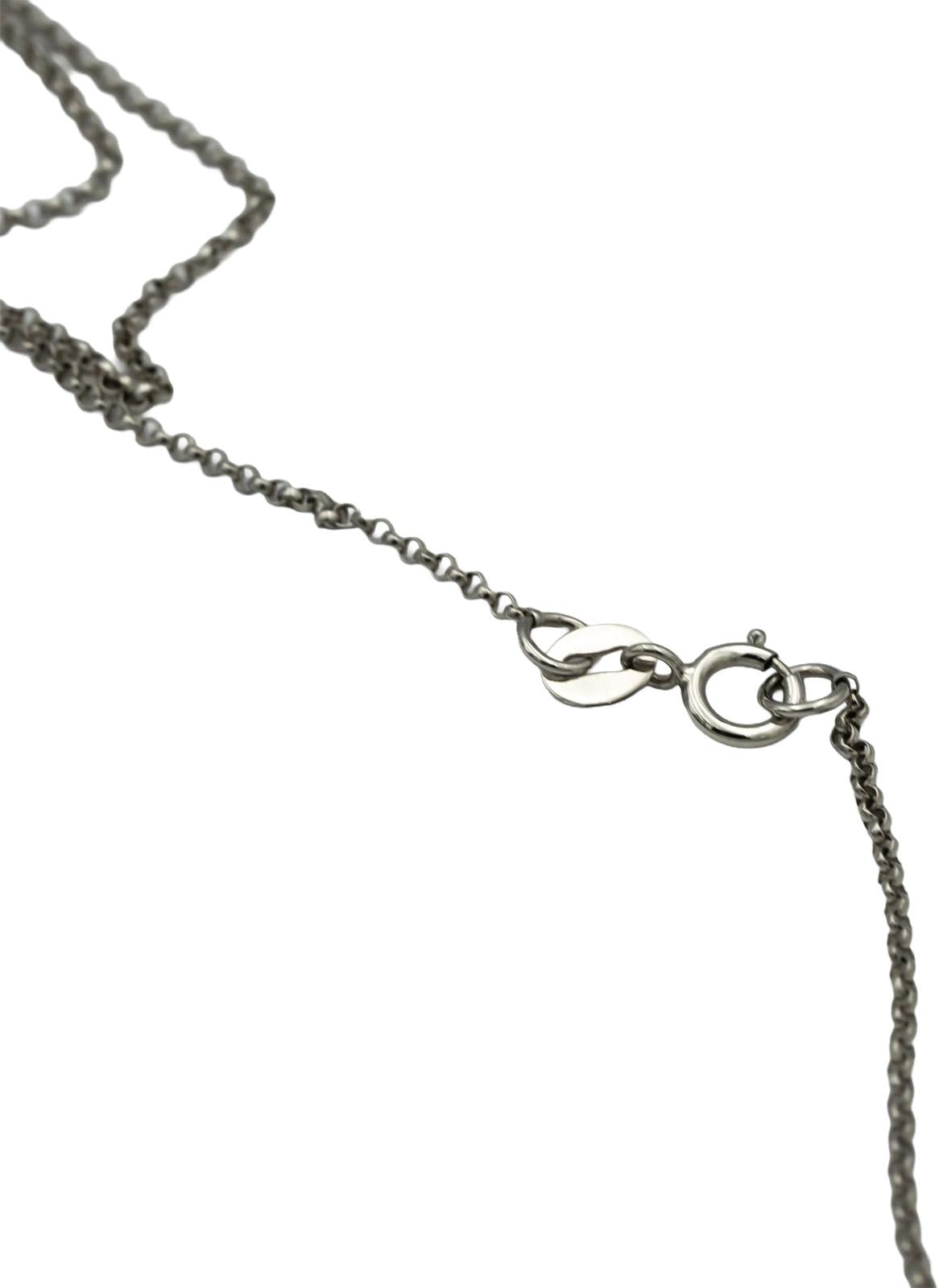14k White Gold & Rhodium Diamond Cluster Abstract Flower Pendant Necklace 1.0CT