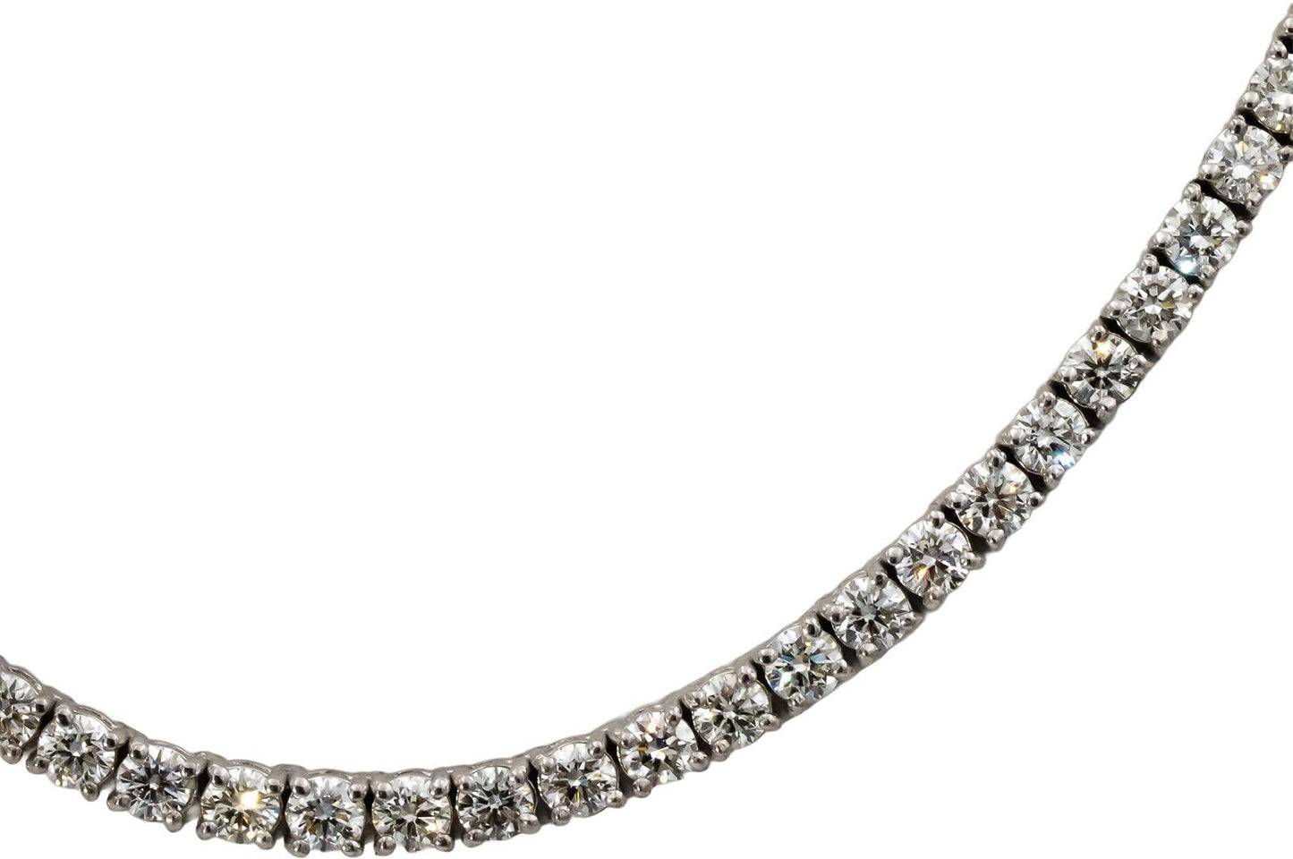 14k White Gold VS Round Diamond Tennis Necklace 11.26CT