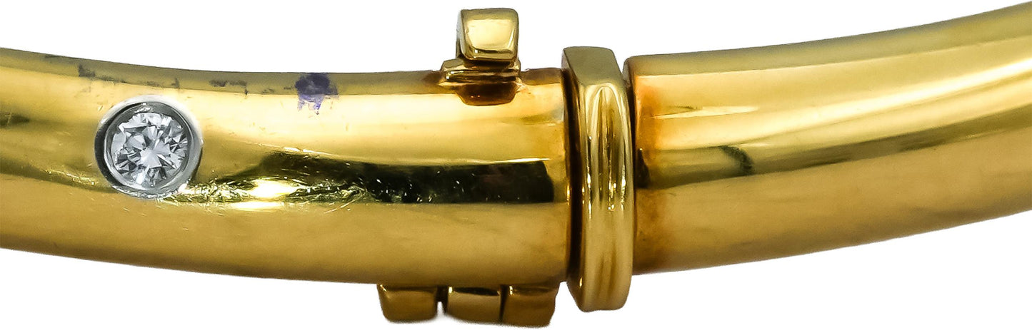 TIFFANY & CO. 18k Yellow Gold Platinum Etoile VS Diamond Bangle Bracelet 0.30CT