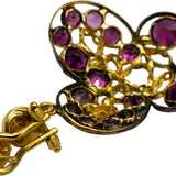 18k Yellow Gold Rhodium Pink Tourmaline Butterfly Dangle Earrings 2.50CT
