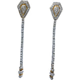18k & 14k White and Yellow Gold Diamond Drop Dangle Earrings 1.0CT