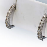 18k White Gold VS Round Diamond Curved Stud Earrings 0.50CT