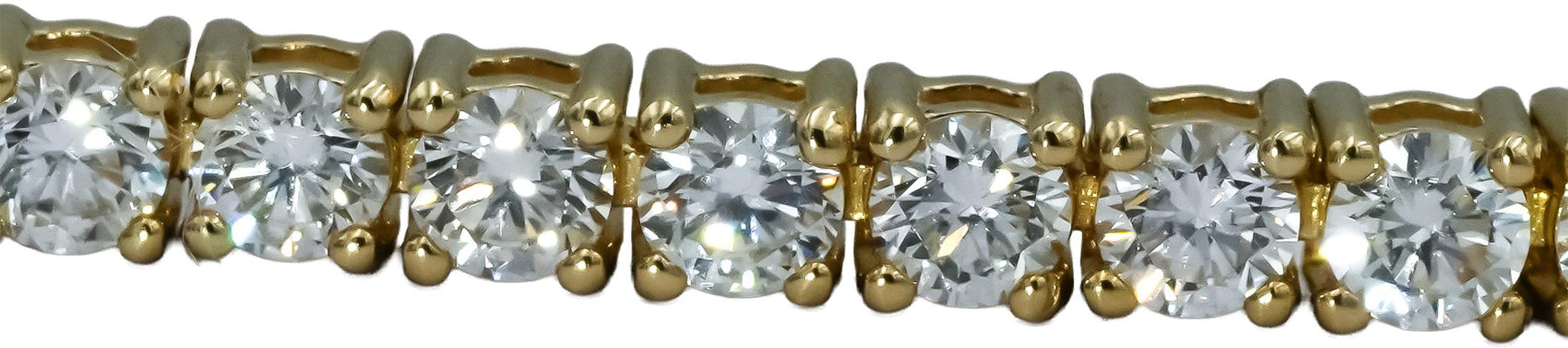14k Yellow Gold VS Round Diamond Tennis Bracelet 4.86CT