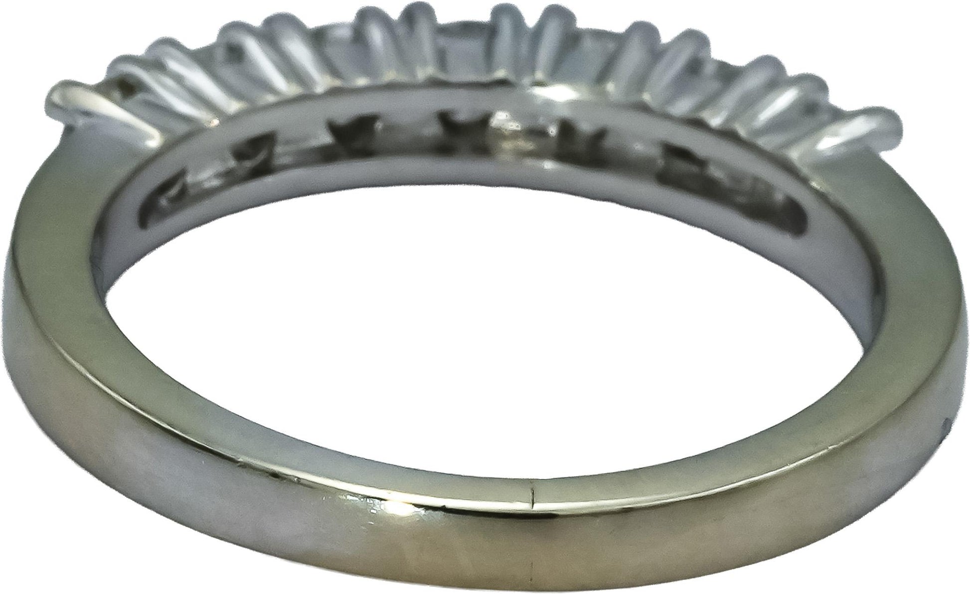 14k White Gold Round Diamond Anniversary Band Ring 0.49CT Size 5.25