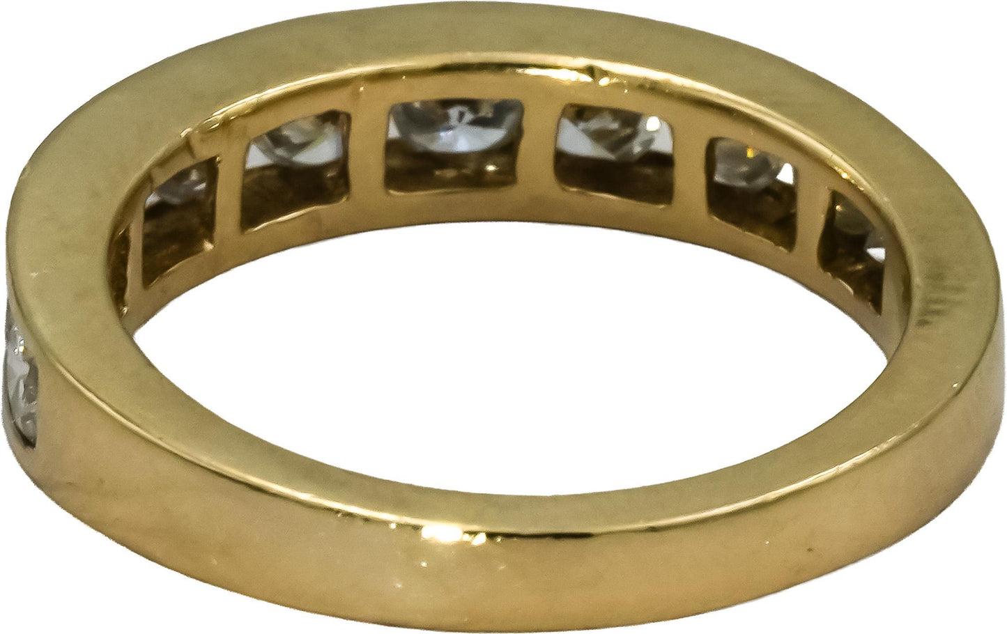 14k Yellow Gold Round Channel Set Diamond Band Ring 1.0CT Size 6.25