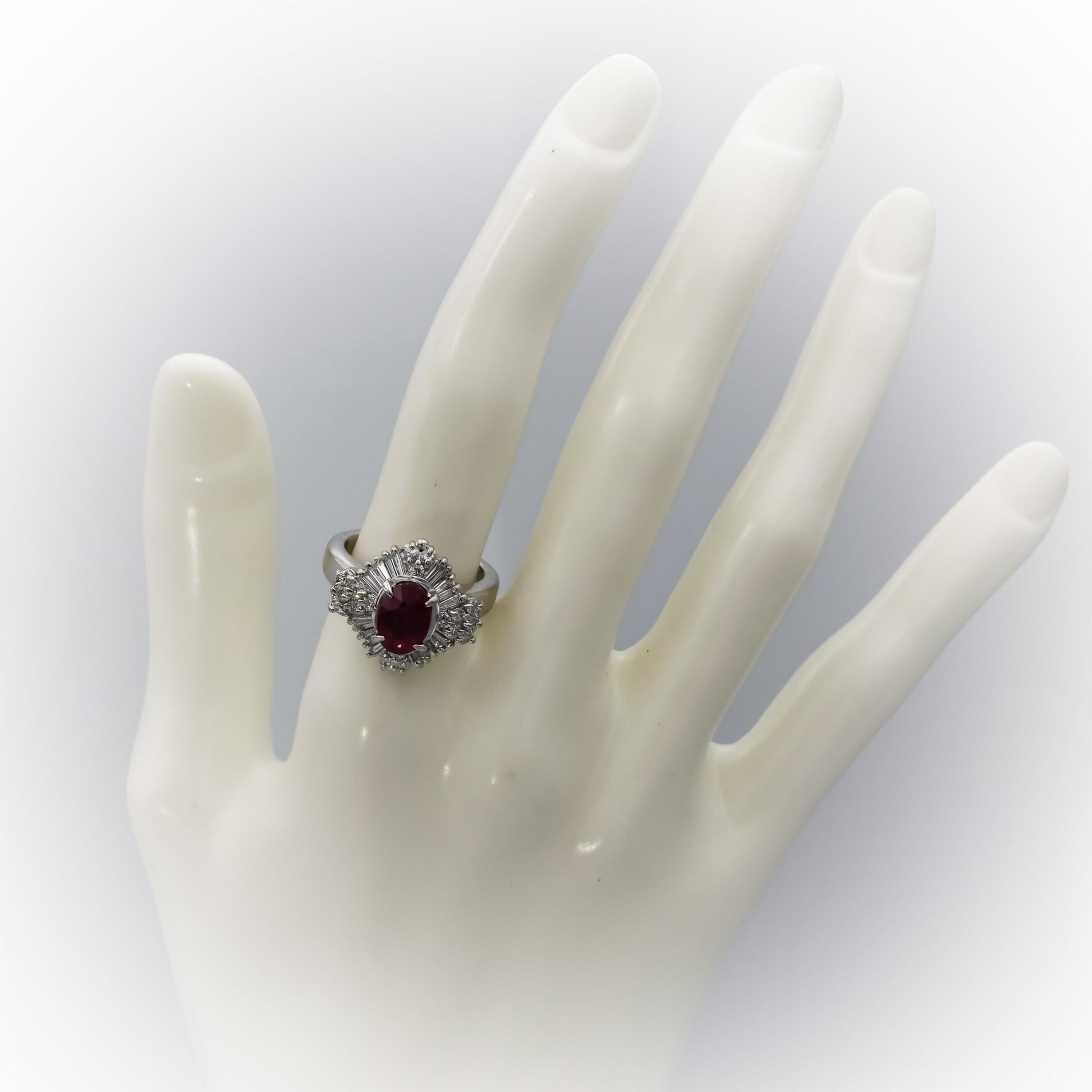 GIA Certified Platinum Ruby and VS Diamond Cocktail Ring 3.04CT Size 6.5