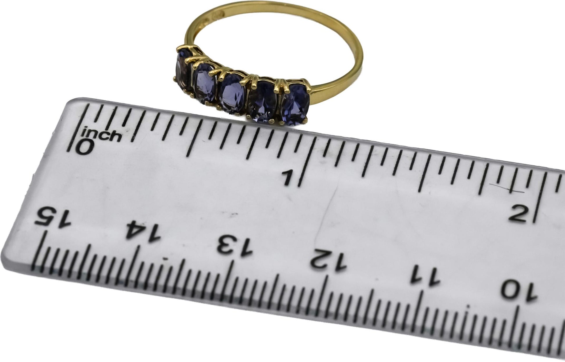 10k Yellow Gold Oval Cut Tanzanite Band Ring 1.0CT Size 8.25