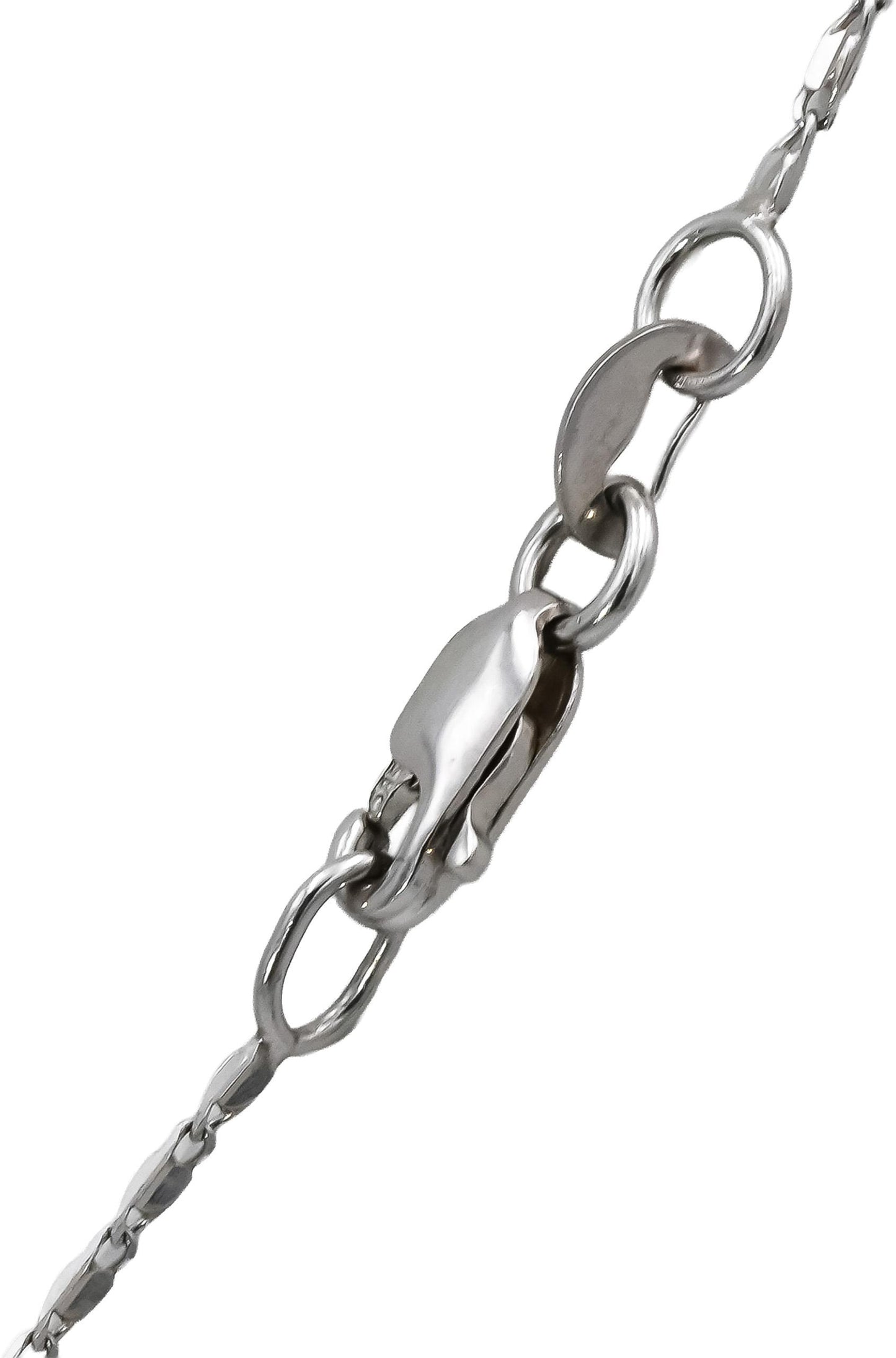 GIA Certified 14k White Gold SI1/F Gold Step Trillion Diamond Necklace 1.03CT