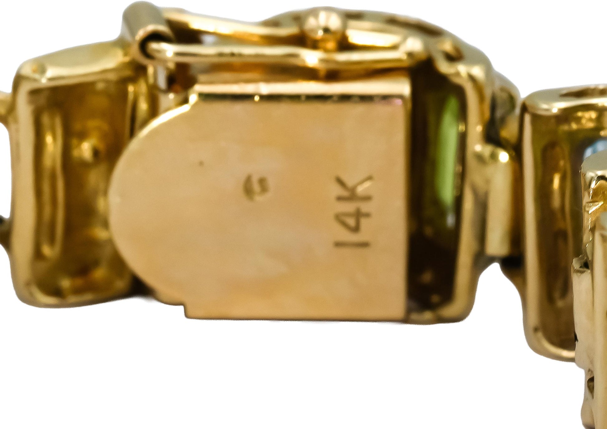 14k Yellow Gold Emerald Cut Multi-Color Gemstone Bracelet 20.0CT