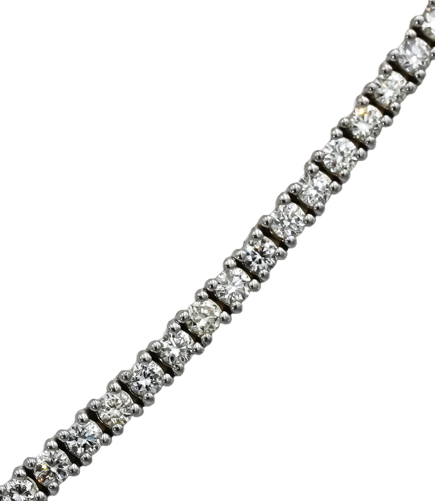 14k White Gold VS Round Diamond Tennis Necklace 3.55CT
