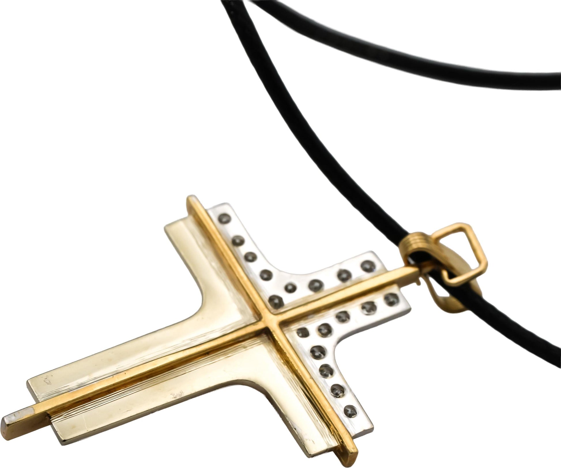 14k Yellow Gold VS Diamond Jesus Christ Crucifix Cross Pendant Necklace .52CT