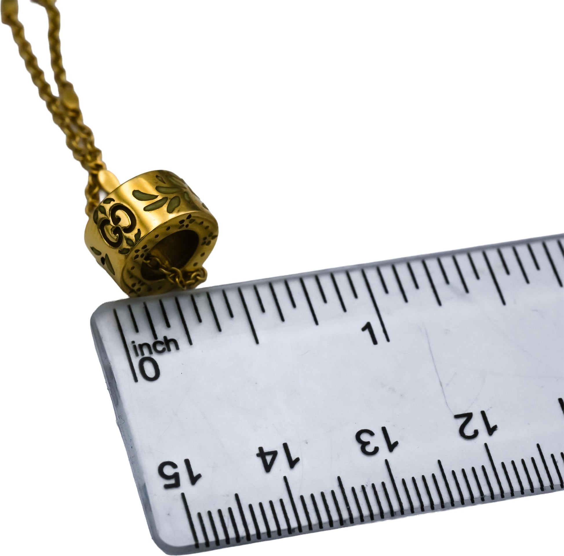 GUCCI 18k Yellow Gold Icon Blooms Botanical Motif Pendant Necklace