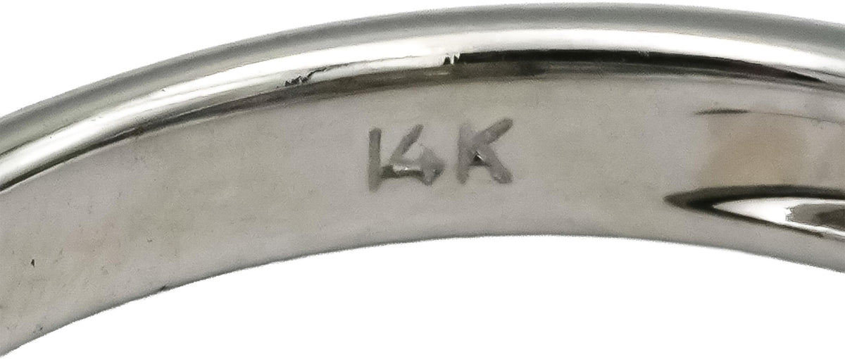 14k White Gold Princess and Round Diamond Cocktail Ring 0.50CT Size 6.5