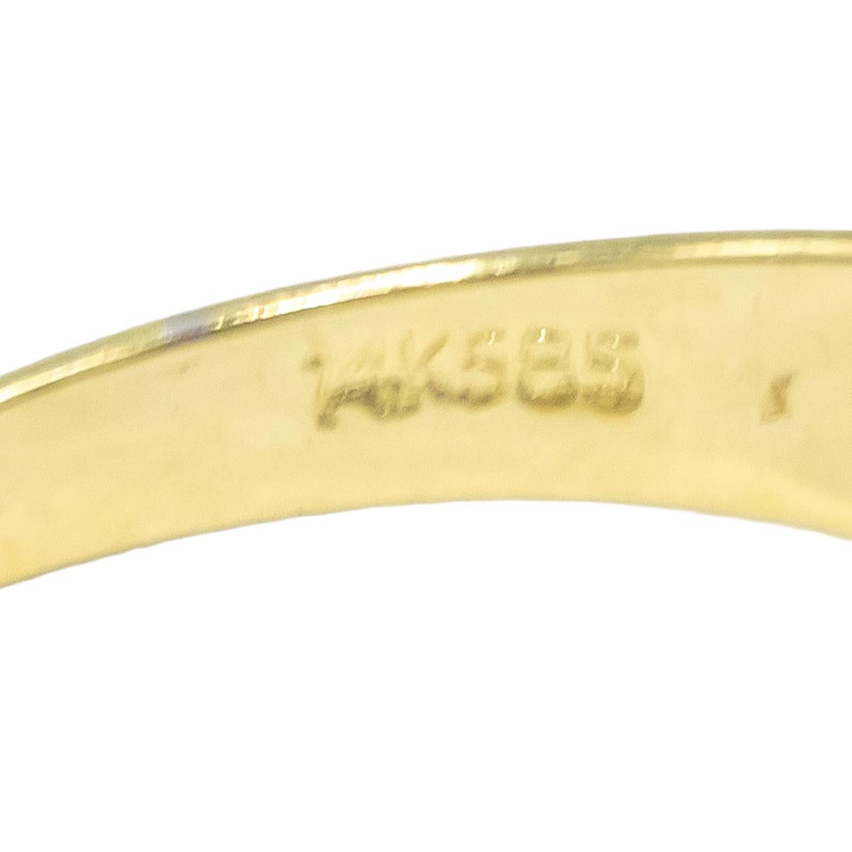 14k Yellow Gold 0.40CT Diamond and Sapphire Band Ring Size 7.25