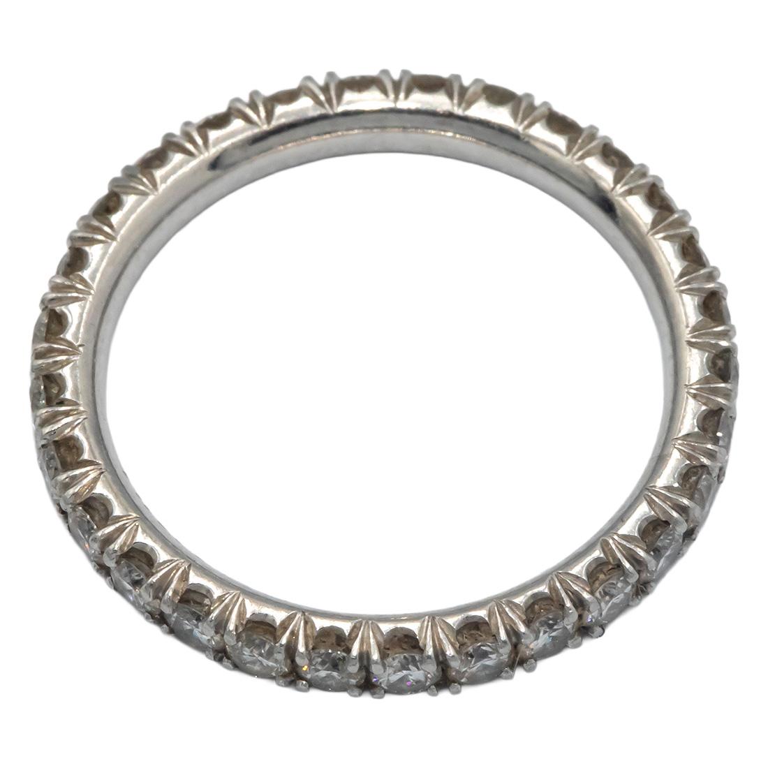 NAUN BUBAWU Platinum 0.90CT VS Diamond Eternity Band Ring Size 5.75