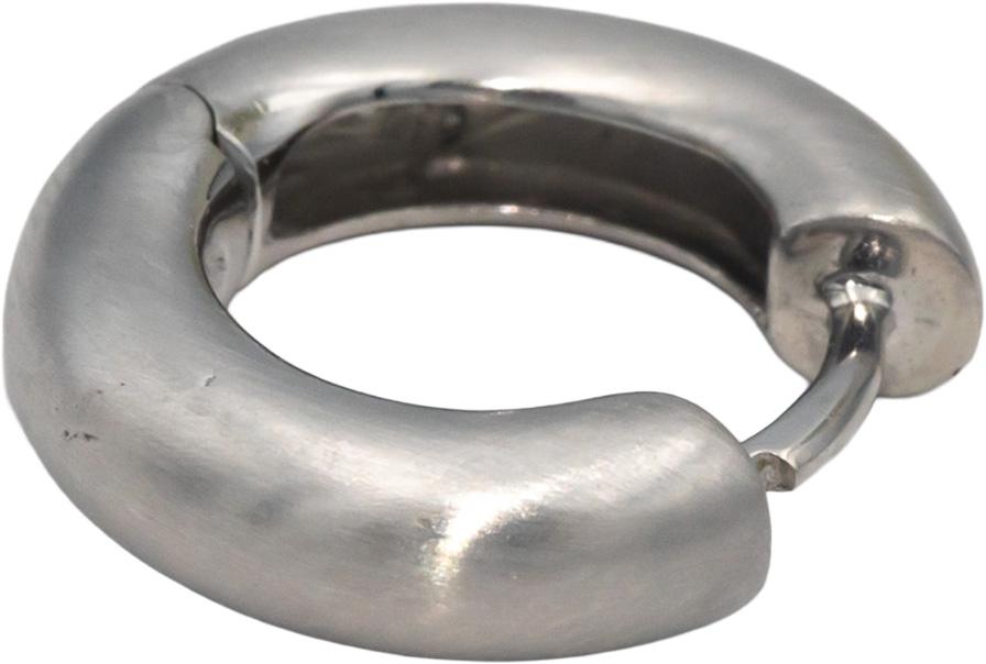 14k White Gold 0.20CT VS Diamond Satin Finish Hoop Huggie Earrings
