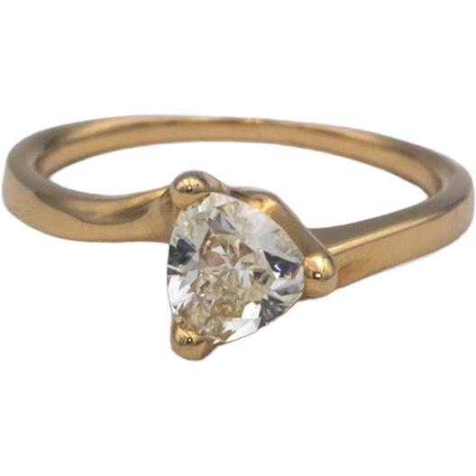 GIA Certified 14k Gold .76CT L/SI1 Trillion Diamond Engagement Ring Size 6.25