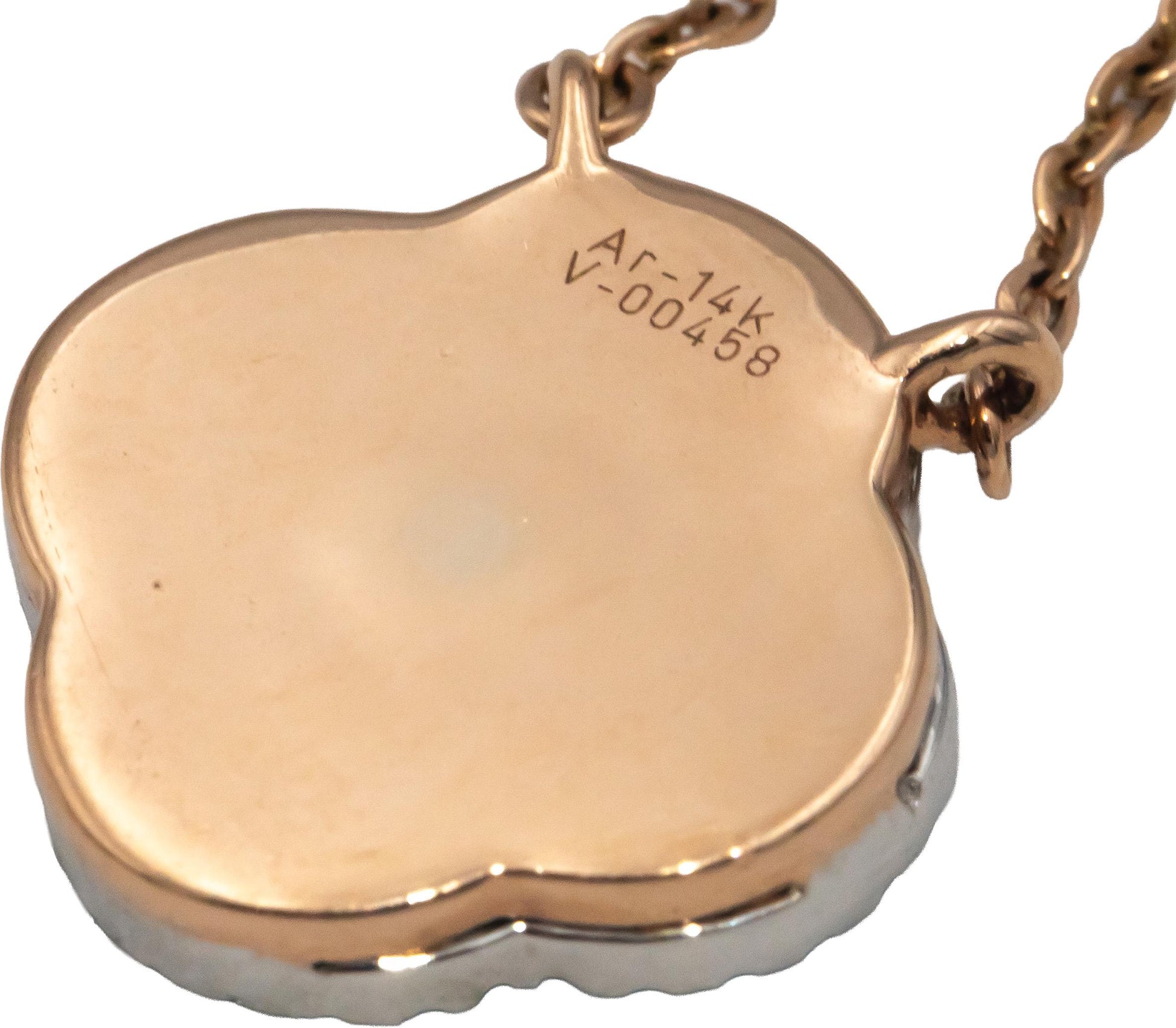 14k Rose & White Gold 0.33CT Lab Grown Diamond Flower Cluster Pendant Necklace