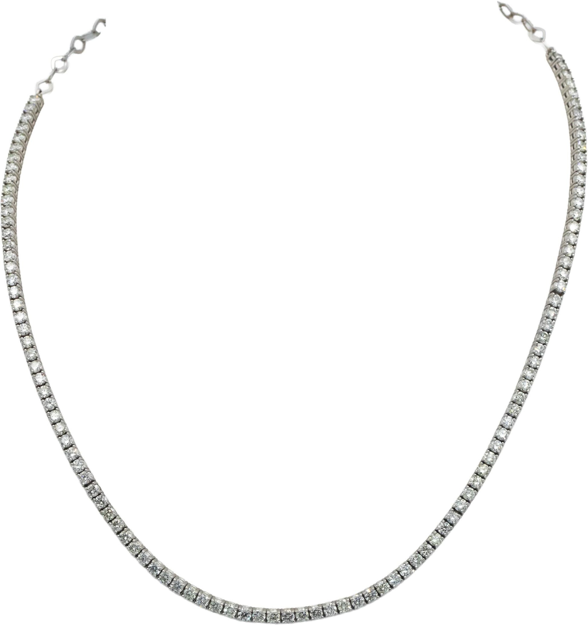 14k White Gold Jewelry Round Cut Diamond Choker Tennis Necklace 7.22CT