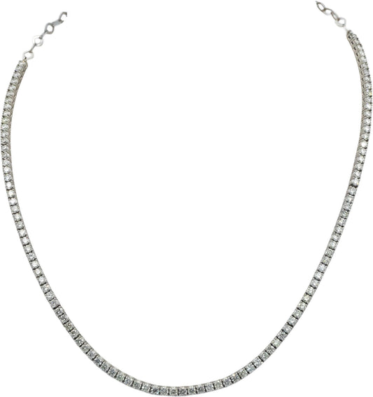 14k White Gold Jewelry Round Cut Diamond Choker Tennis Necklace 7.22CT