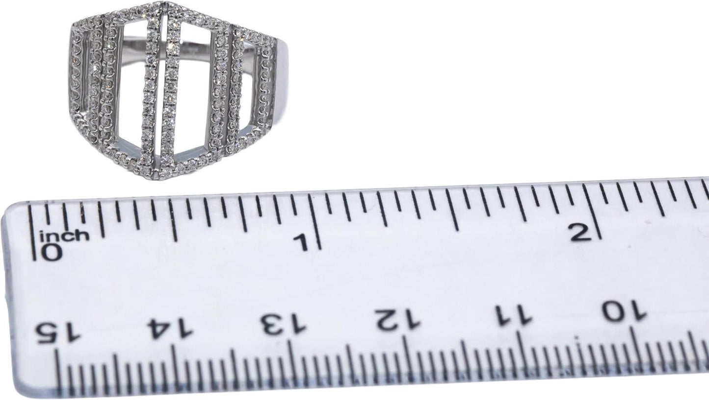 VERA WANG LOVE 10k White Gold 0.50CT Round Cut Diamond Ring Size 7