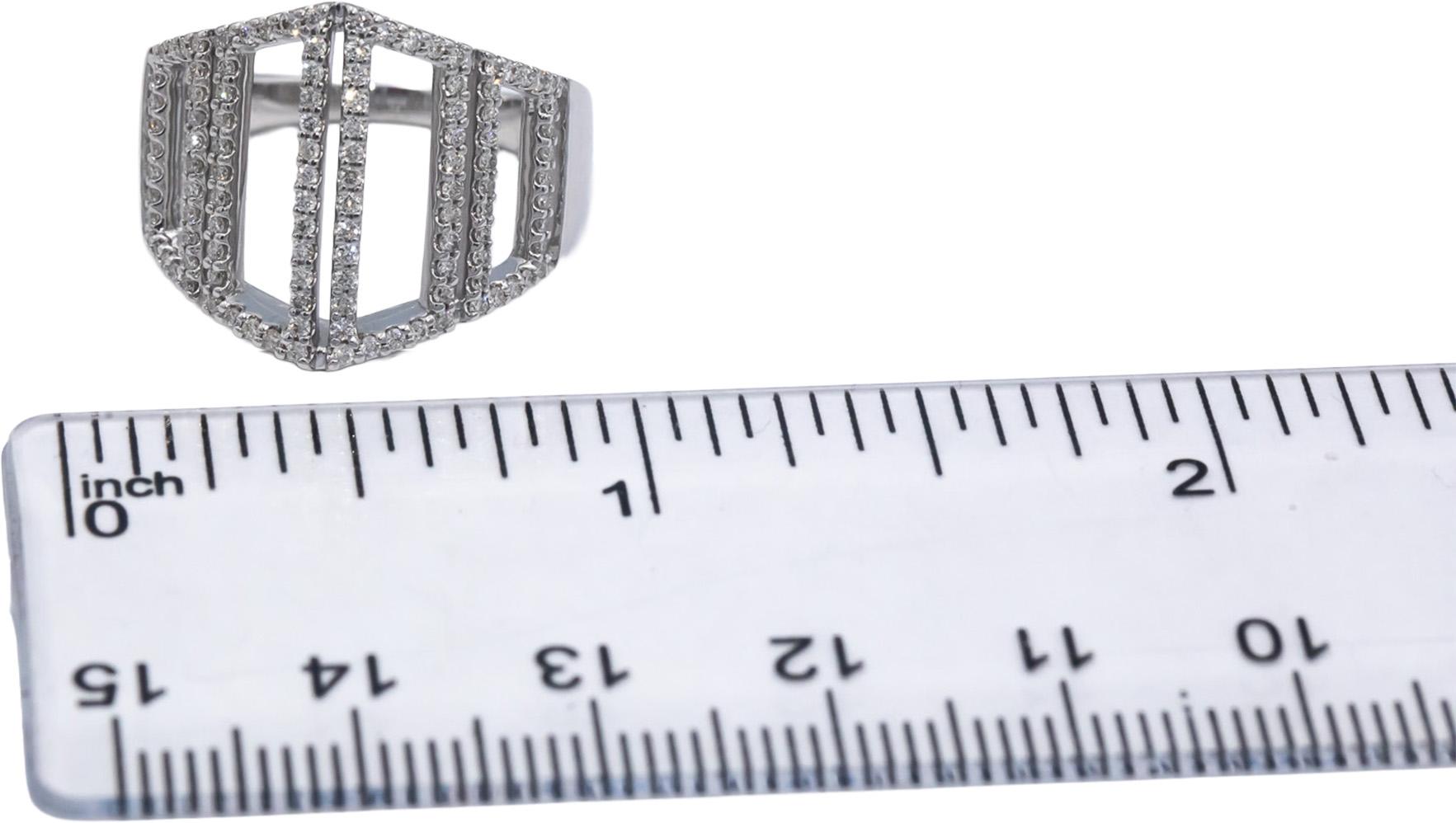 VERA WANG LOVE 10k White Gold 0.50CT Round Cut Diamond Ring Size 7