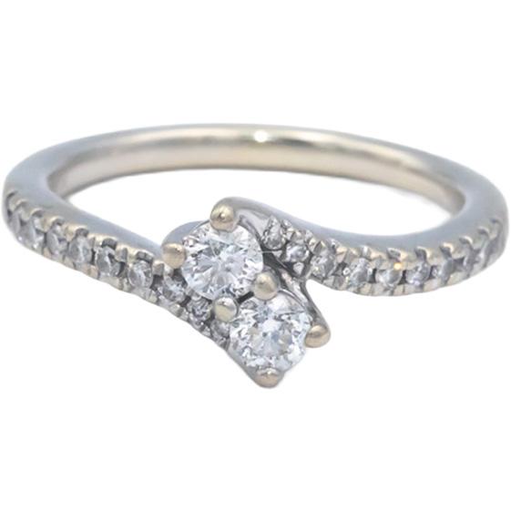 EVER US Designer 14k White Gold 0.50CT Round Cut Diamond Ring Size 6.75
