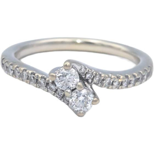 EVER US Designer 14k White Gold 0.50CT Round Cut Diamond Ring Size 6.75
