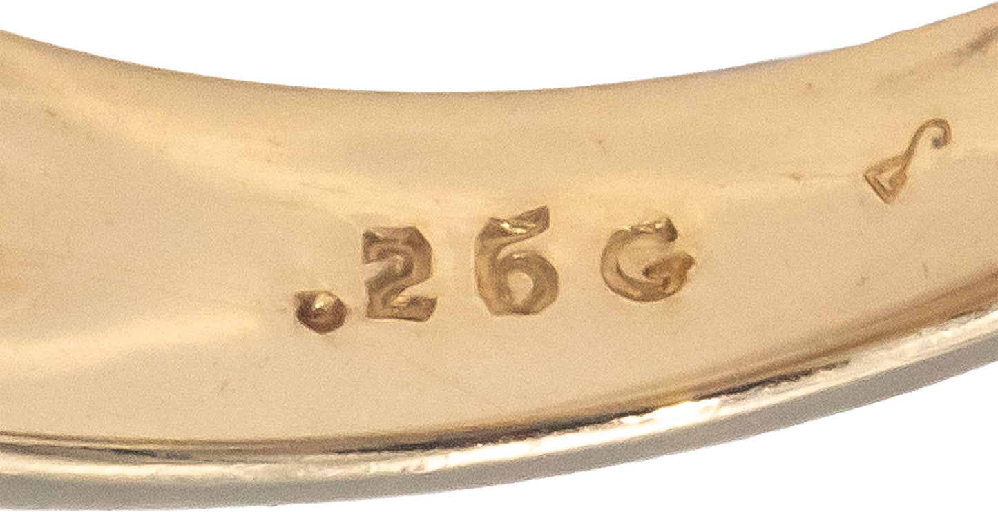14k Yellow Gold 0.25CT VS Round and Baguette Cut Cluster Ring Size 7