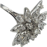 Vintage Antique 14k White Gold VS Single Cut Diamond Cocktail Ring 1.0CT Size 9