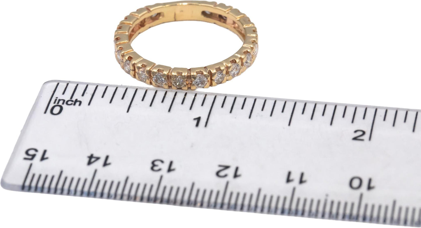Diamond 14k Yellow Gold Semi-Eternity Band Ring 1.0CT Size 9
