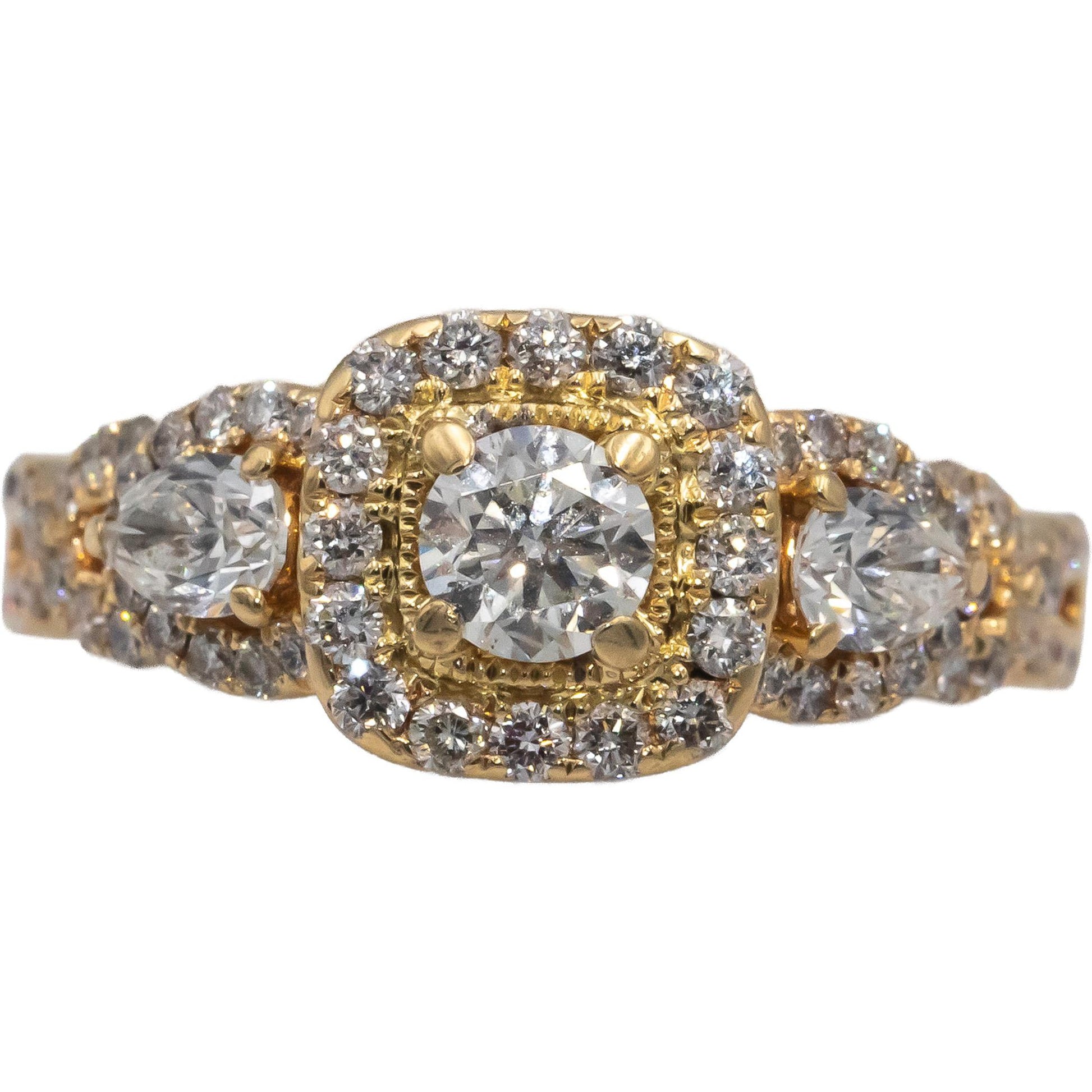VERA WANG LOVE 14k Gold Diamond Engagement Ring 1.0CT w/ .35CT Center Sz 7.75