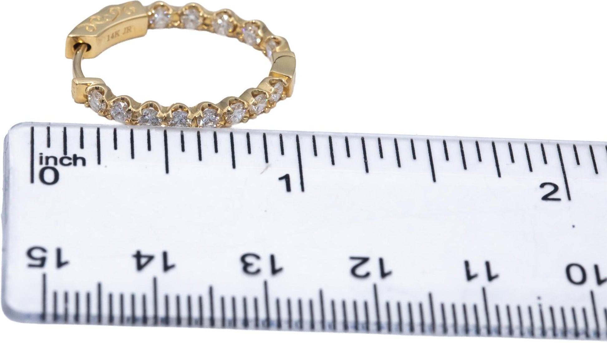 14k Yellow Gold Lab-Grown VS Round Diamond Inside Out Hoop Earrings 1.0CT