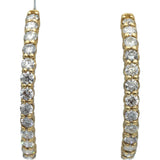 14k Yellow Gold Round Diamond Inside Out Circle Hoop Earrings 8.40CT