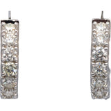 14k White Gold VS Round Diamond Inside Out Circle Hoop Earrings 4.41CT