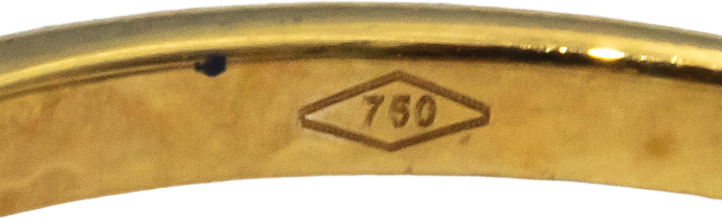 18k Yellow Gold Princess & Round Diamond Band Ring 0.12CT Size 7