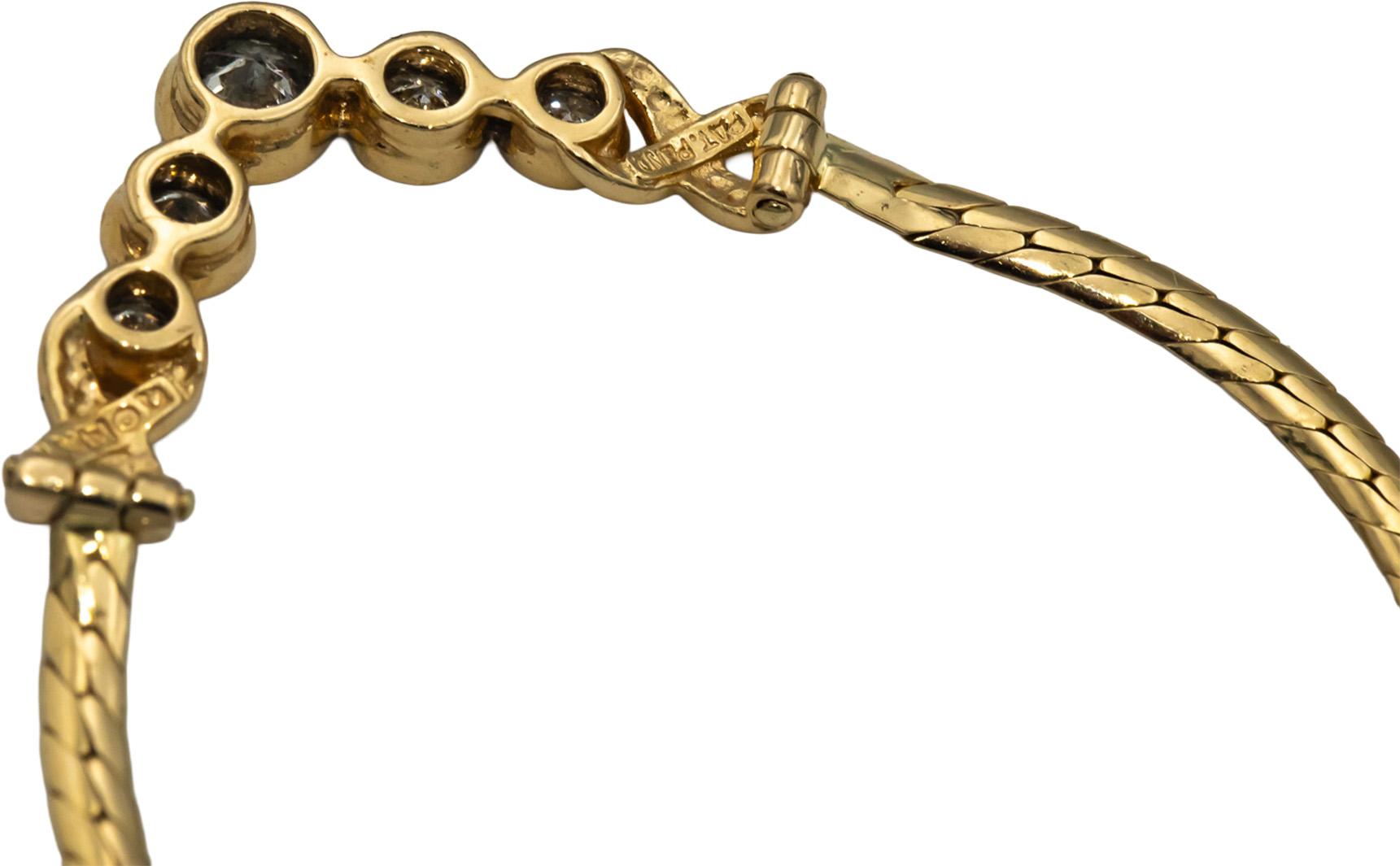 14k Yellow Gold Round Bezel Set Diamond Formal Necklace 0.75CT