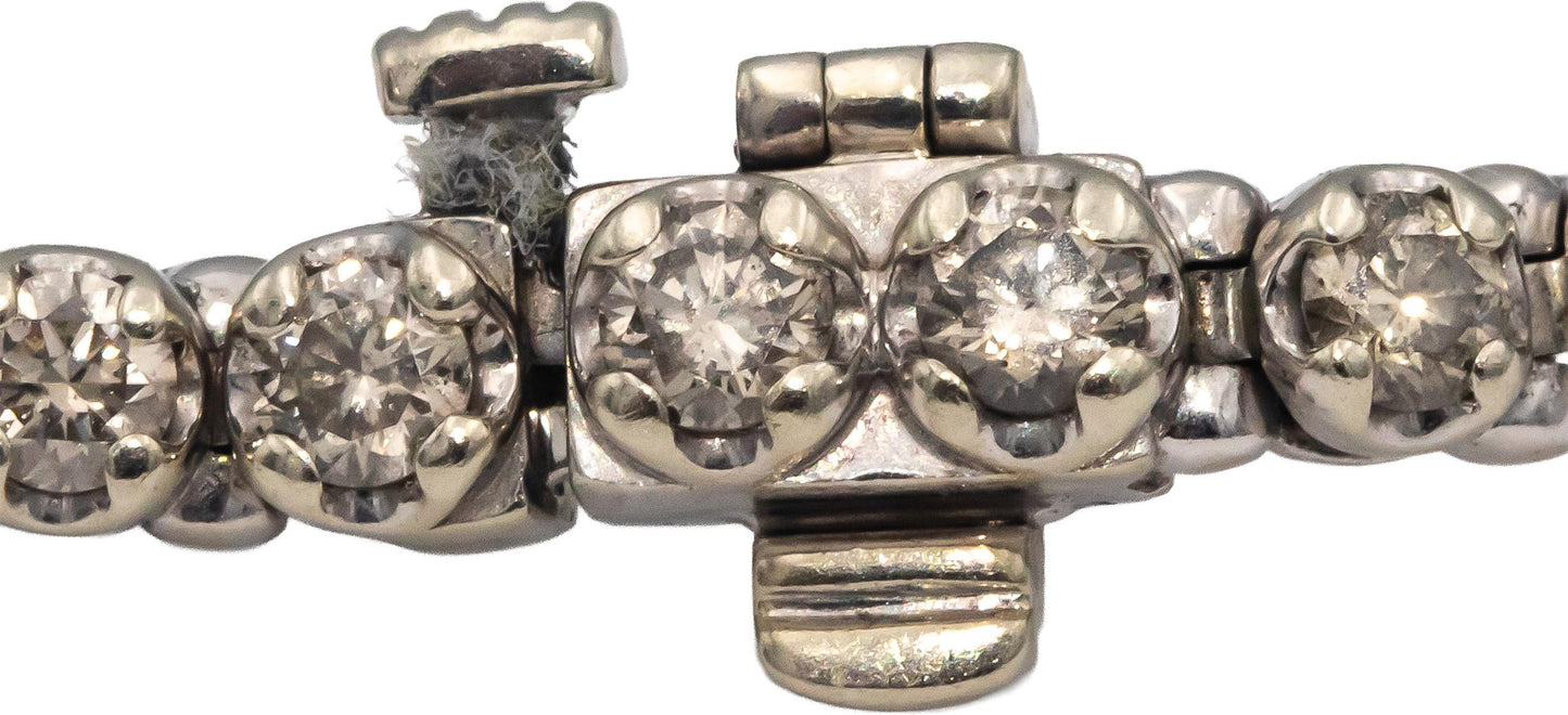 10k White Gold Round Diamond Tennis Bracelet 3.50CTW