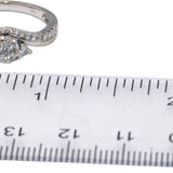 10k White Gold Round Diamond Cluster Band Ring 0.50CT Size 7.25