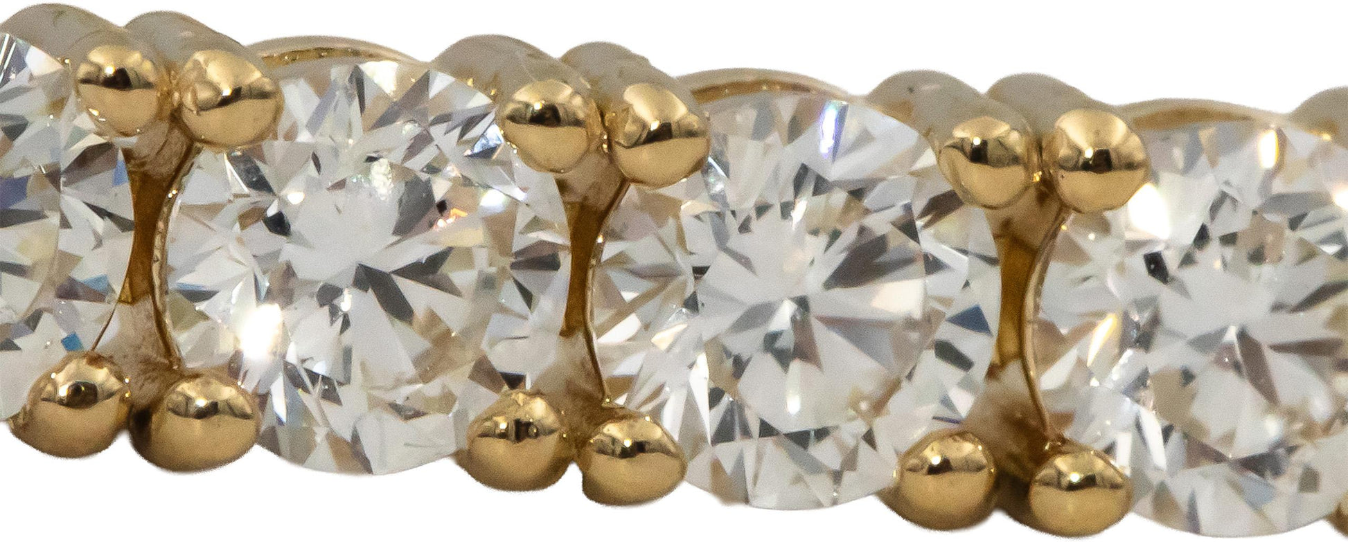14k Yellow Gold VS Round Diamond Tennis Bracelet 10.39CT