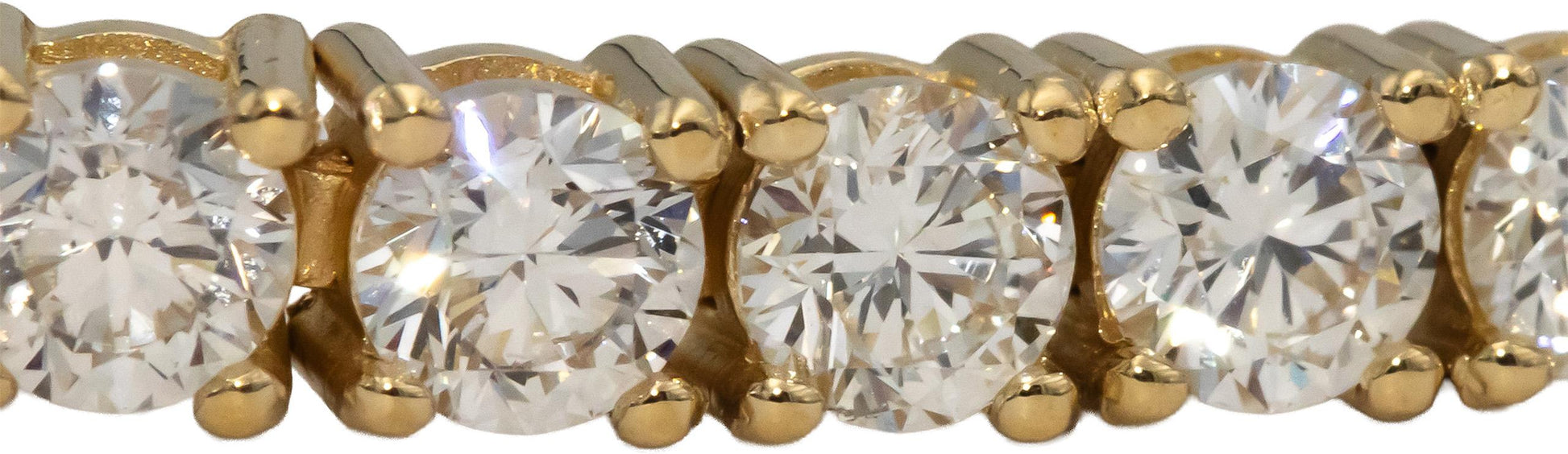 14k Yellow Gold VS Round Diamond Tennis Bracelet 10.01CT