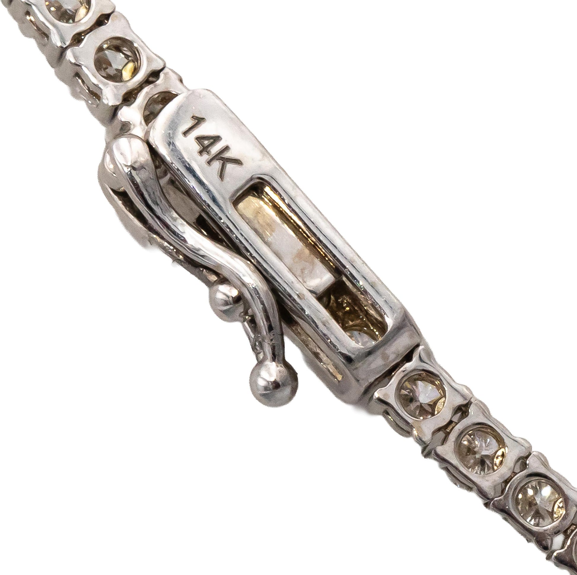 14k White Gold Round Diamond Tennis Necklace 7.05CT